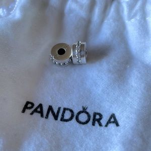 Set of 2 Pandora Silver Sparkle Clips